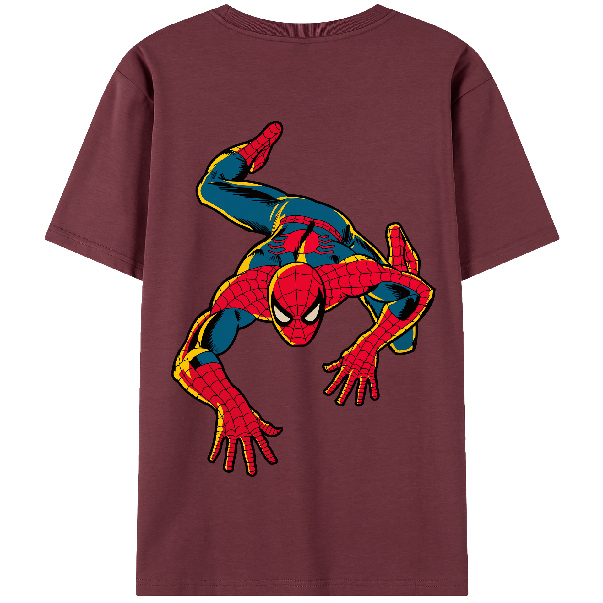 （画像用） Spider Man スパイダーマン 綿100％半袖Tシャツ（背面プリント）